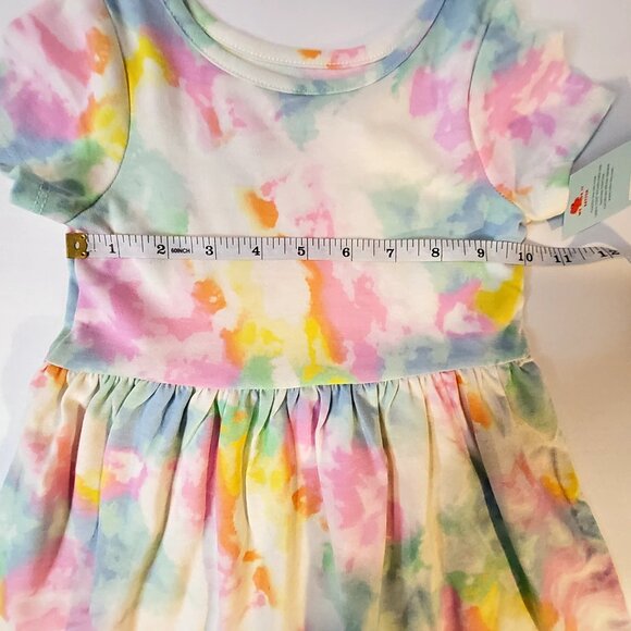 Cat & Jack Toddler Girls Size 2T Watercolor Tie-Dye Cotton Dress flowing skirt - Picture 5 of 7